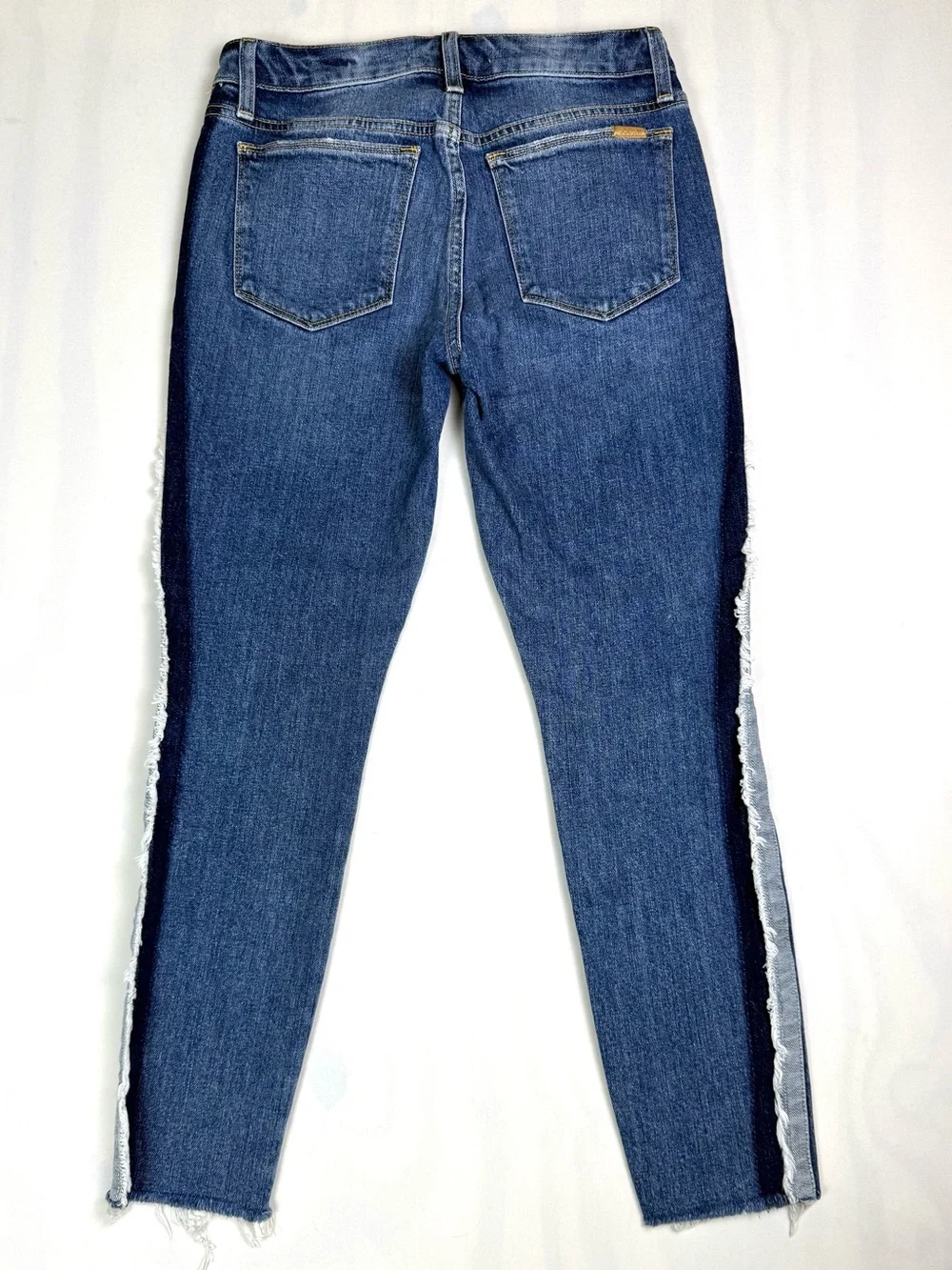 Joe’s Jeans The Icon Mid Rise Skinny Crop Frayed Side Stripe Jeans 26